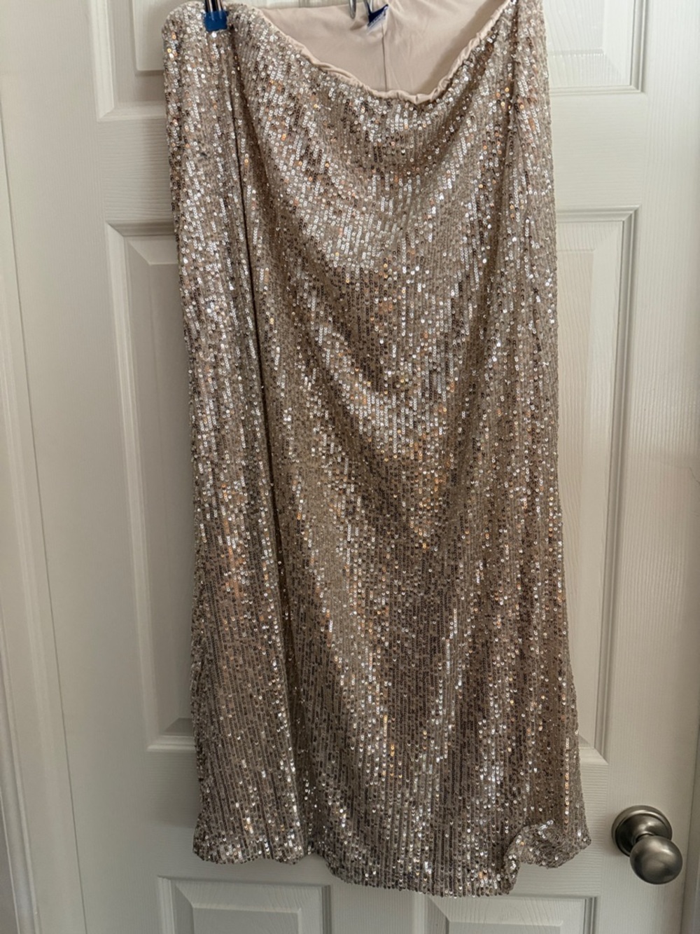 Old Navy Cream Sequin Midi Skirt